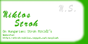 miklos stroh business card